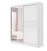 Guarda Roupa Athenas Ripado Solteiro 2 Portas 3 Gavetas DDoro BRANCO RIPADO