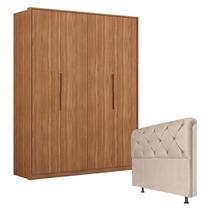 Guarda Roupa Attore 4 Portas Amêndola com Cabeceira Daiana 160 cm Marfim Demartêz Guarda Roupa Attore 4 Portas Amêndola com Cabeceira Daiana 160 cm Marfim Demartêz