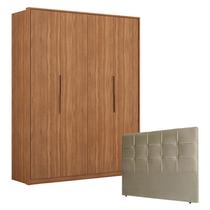 Guarda Roupa Attore 4 Portas Amêndola com Cabeceira Luiza 140 cm Taupe Demartêz Guarda Roupa Attore 4 Portas Amêndola com Cabeceira Luiza 140 cm Taupe Demartêz