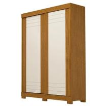 Guarda Roupa Ayla 02 Portas e 02 Gavetas 100% MDF Cinamomo/Off White