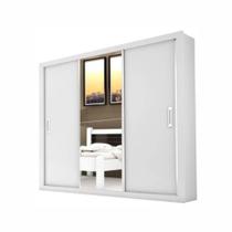 Guarda Roupa Bahia Casal 3 Portas de Correr e 4 Gavetas Cor Branco Guarda Roupa Bahia Casal 3 Portas de Correr e 4 Gavetas Cor Branco