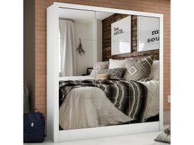 Guarda-Roupa Barcelona Premium 3 Portas de Correr com Espelho Branco - Mezzanine Móveis