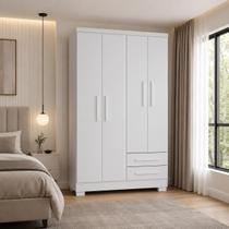 Guarda Roupa Bebê Branco Multiuso Alto Solteiro Infantil Bebê 4 Portas 2 Gavetas Paris Mdf Mdp Premium Alto Acabamento Guarda Roupa Bebê Branco Multiuso Alto Solteiro Infantil Bebê 4 Portas 2 Gavetas Paris Mdf Mdp Premium Alto Acabamento