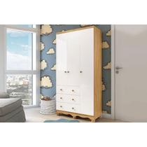 Guarda Roupa Bebê c/ 3 Portas e 3 Gavetas Júnior Branco/Amendoa - Peroba Guarda Roupa Bebê c/ 3 Portas e 3 Gavetas Júnior Branco/Amendoa - Peroba