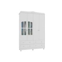 Guarda Roupa Bebê Elô c/ 4 Portas e 4 Gavetas Branco - Peroba