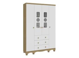 Guarda Roupa Bebê Moveis Peroba Tedy 04 portas 03 gav MDF