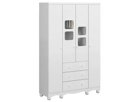 Guarda Roupa Bebê Moveis Peroba Uli 04 portas 03 gavetas MDF