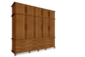 Guarda Roupa Berlim 5 Portas 12 Gavetas Amêndoa - Luapa Moveis Guarda Roupa Berlim 5 Portas 12 Gavetas Amêndoa - Luapa Moveis
