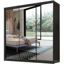 Guarda Roupa Berlim Todo Espelhado Casal 3 Portas 4 Gavetas Cor Preto Guarda Roupa Berlim Todo Espelhado Casal 3 Portas 4 Gavetas Cor Preto