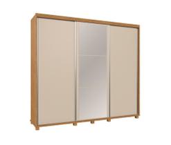 Guarda Roupa Berlin Com Espelho Porta De Correr Pés Madeira grande ele e ela Guarda Roupa Berlin Com Espelho Porta De Correr Pés Madeira grande ele e ela