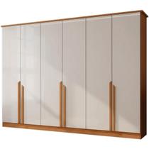 Guarda Roupa Bianca Casal 6 Portas 6 Gavetas Bianchi Cor Nature Off White