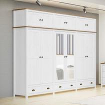 Guarda-Roupa Bipartido 12 Portas 3 Gavetas Topázio 100% Madeira Maciça Guarda-Roupa Bipartido 12 Portas 3 Gavetas Topázio 100% Madeira Maciça