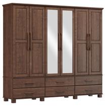 Guarda Roupa Bipartido 6 Portas 6 Gavetas Ouro Café - FN