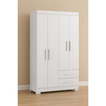 Guarda Roupa Branco Solteiro 4 Portas 2 Gavetas NT5005 Guarda Roupa Branco Solteiro 4 Portas 2 Gavetas NT5005