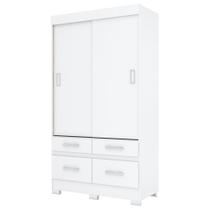 Guarda-Roupa Briz 2 Portas de Correr 4 Gavetas B25 Henn