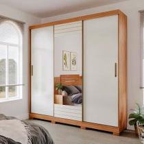 Guarda Roupa Búzios Casal 3 Portas Correr 4 Gavetas Panan