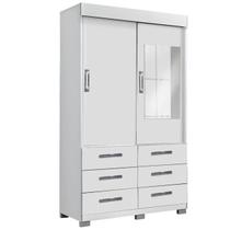 Guarda Roupa Buzios Com Espelho Solteiro 2 Portas 6 Gavetas Rud Rack Cor Branco Guarda Roupa Buzios Com Espelho Solteiro 2 Portas 6 Gavetas Rud Rack Cor Branco