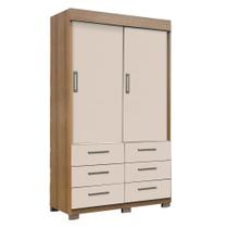 Guarda Roupa Buzios Sem Espelho Solteiro 2 Portas 6 Gavetas Rud Rack
