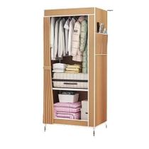 Guarda Roupa Cabideiro Organizador Multiuso Com Prateleira Estante Portatil Quarto Closet Loja Marrom - Yeet