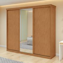 Guarda-roupa Caleb 246cm 3 Portas 4 Gavetas 6 Prateleiras 1 Porta Glass