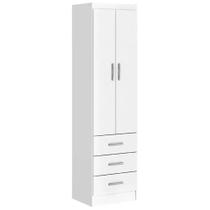 Guarda Roupa Camiseiro Texas Solteiro 2 Portas 3 Gavetas San Marino Cor Branco