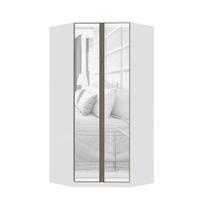 Guarda Roupa Canto 2 Portas 111,9cm Branco Com Espelho Guarda Roupa Canto 2 Portas 111,9cm Branco Com Espelho