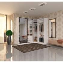 Guarda Roupa Canto 3 Gavetas, 5 Cabideiros Branco Branco Guarda Roupa Canto 3 Gavetas, 5 Cabideiros Branco Branco