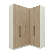 Guarda Roupa Canto 5 Portas 3 Gavetas Areia/Jequitibá
