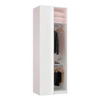 Guarda Roupa Canto 80,4cm 2 Cabideiros 1 Maleiro Branco