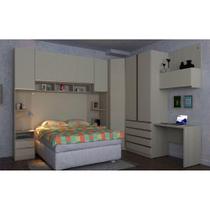 Guarda Roupa Canto C/Escrivaninha Vidro Reflecta Com Kashmir