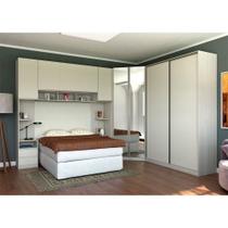 Guarda Roupa Canto Casal Com Espelho Crema Com Kashmir