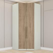 Guarda Roupa Canto Closet Modulado 2 Portas 3 Gavetas Led Predileto