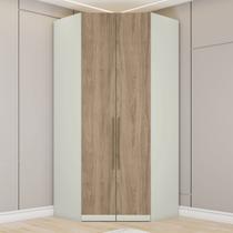 Guarda Roupa Canto Closet Modulado 2 Portas 3 Gavetas LED Predileto Marrom/Areia HP/Jequitibá Guarda Roupa Canto Closet Modulado 2 Portas 3 Gavetas LED Predileto Marrom/Areia HP/Jequitibá