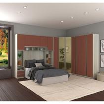 Guarda Roupa Canto Com Vidro Reflecta Crema Com Gaia Prime Guarda Roupa Canto Com Vidro Reflecta Crema Com Gaia Prime