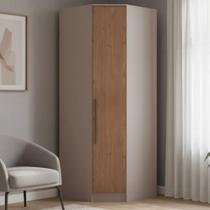 Guarda-Roupa Canto Oblíquo 1 Porta Requinte+ 100% MDF Marrom/Duna/Macadâmia Guarda-Roupa Canto Oblíquo 1 Porta Requinte+ 100% MDF Marrom/Duna/Macadâmia