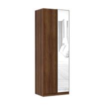 Guarda Roupa Canto Reto 1 Porta AlumAnio Inox com Espelho 80cm Prime Luciane MA³veis