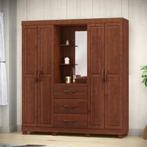 Guarda Roupa Capela 4 Portas 3 Gavetas em Madeira Maciça Linha Bronze Finestra Móveis Guarda Roupa Capela 4 Portas 3 Gavetas em Madeira Maciça Linha Bronze Finestra Móveis