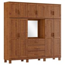 Guarda Roupa Capelão 10 Portas 3 Gavetas Cobre Imbuia - FN
