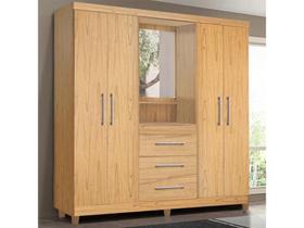 Guarda Roupa Capelinha 4 Portas com espelho Lyon Cinamomo