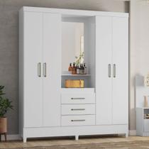 Guarda-Roupa Capelinha Com Espelho 4 Portas E 3 Gavetas Persia Guarda-Roupa Capelinha Com Espelho 4 Portas E 3 Gavetas Persia