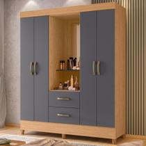 Guarda Roupa Capelinha Dubai Freijó Titanium Guarda Roupa Capelinha Dubai Freijó Titanium