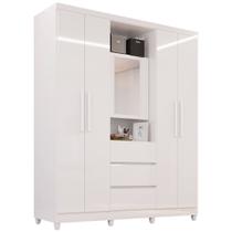 Guarda Roupa Capelinha Master Solteiro com Espelho 5 Portas 3 Gavetas Imop Cor Branco Guarda Roupa Capelinha Master Solteiro com Espelho 5 Portas 3 Gavetas Imop Cor Branco