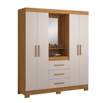 Guarda-Roupa Capelinha Nt5015 4 Portas e 3 Gavetas Rustico e Off White Nt5015 Notável Móveis
