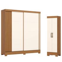 Guarda Roupa Casal 02 Portas 02 Gavetas Flex B385 Cinamomo Off White Avelã com Armário Multiuso 2 Portas 3 Prateleiras Cinamomo Off White-Henn Briz Guarda Roupa Casal 02 Portas 02 Gavetas Flex B385 Cinamomo Off White Avelã com Armário Multiuso 2 Portas 3 Prateleiras Cinamomo Off White-Henn Briz