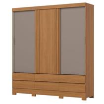 Guarda roupa Casal 03 Portas Deslizantes Flex com Ripado 06 Gavetas externas B386 Cinamomo Off White Avelã - Henn - Briz Guarda roupa Casal 03 Portas Deslizantes Flex com Ripado 06 Gavetas externas B386 Cinamomo Off White Avelã - Henn - Briz