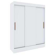 Guarda Roupa Casal 03Portas de Correr 02 Gavetas MarselhaCor: Branco
