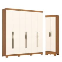Guarda Roupa Casal 06 Portas 02 Gavetas Dominic D346 com Armário Multiuso 2 Portas 3 Prateleiras B387 Cinamomo Off White - Henn Guarda Roupa Casal 06 Portas 02 Gavetas Dominic D346 com Armário Multiuso 2 Portas 3 Prateleiras B387 Cinamomo Off White - Henn