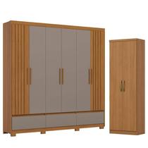 Guarda Roupa Casal 06 Portas 03 Gavetas Kaian D347 Cinamomo Avelã com Armário Multiuso Margarida Cinamomo - Henn Guarda Roupa Casal 06 Portas 03 Gavetas Kaian D347 Cinamomo Avelã com Armário Multiuso Margarida Cinamomo - Henn