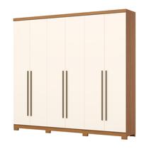 Guarda Roupa Casal 06 Portas 03 Gavetas New Jade D345 Cinamomo Off White - Henn