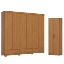 Guarda Roupa Casal 06 Portas 09 Gavetas Imperial D344 com Armário Multiuso Margarida Cinamomo - Henn